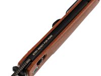 Складной нож SRM Terrier 258L-MN2, сталь 140Cr, рукоять коричневая микарта