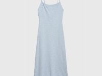 Платье макси на тонких бретелях, Серый