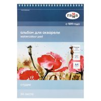 Альбом для акварели на спирали Гамма "Студия" А4 24 л 200 г, среднее зерно, перфорация на отрыв