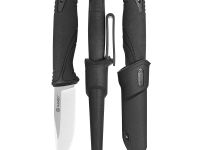 Нож Ganzo Fixed/Case, сталь 9Cr14Mov, рукоять прорезиненный пластик, черный