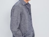 Рубашка из льна с длинным рукавом