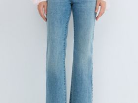 Джинсы Bootcut с высокой посадкой, Голубой