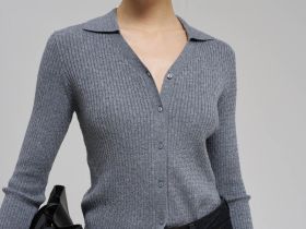 Легкий кардиган приталенного кроя с шерстью