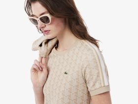 Женская хлопковая футболка Lacoste