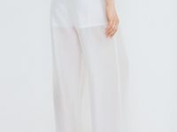 Брюки из полупрозрачной ткани, Белый