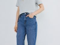 Джинсы Mom с высокой посадкой, Синий