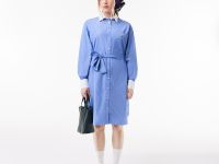 Платье - поло Lacoste в полоску с длинным рукавом и поясом