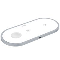 Беспроводное зарядное устройство Hoco (CW24) 3-in-1 Wireless Fast Charger (белый)