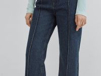 Джинсы клёш с высокой посадкой, Синий