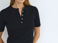 Футболка хенли из хлопка, Черный