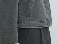 Короткая куртка с меховыми вставками, Серый