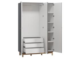 Распашной шкаф Виклу 3-135x210 Графитовый