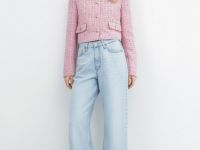 Свободные джинсы со средней посадкой, Голубой