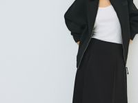 Юбка миди А-силуэта, Черный
