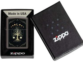 Зажигалка ZIPPO Mystic Nature Design с покрытием Black Ice®, латунь/сталь, черная