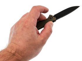 Складной нож Daggerr Dopey olive BW DL, сталь 8Cr14MoV, рукоять FRN