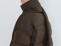 Утеплённая стёганая куртка с шарфом, Коричневый