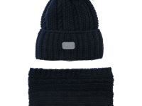 Комплект вязаный для мальчика: шапка, снуд