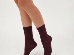 Носки Жанет, бордо/черные