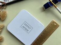 Палетка квадратная "ячейки" без красок, белый бокс, материал металл, белый пластик, размер 10х9 см 1