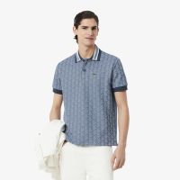 Мужское поло Lacoste классического кроя с монограммой