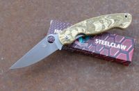 Складной нож Steelclaw Боец-3 Джокер, сталь VG-10, рукоять латунь, гравировка, ограниченное издание