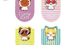 Закладки магнитные для книг MESHU "Cat wave" 4 шт