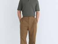 Поло из текстурной хлопковой ткани, Коричневый