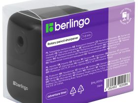 Точилка механическая Berlingo "Perfect", черный, пластиковый корпус, инд. упак.