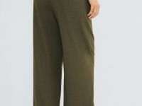 Прямые брюки с эластичным поясом, Зеленый