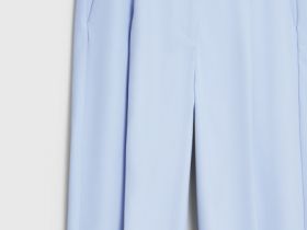 Зауженные брюки с поясом, Голубой