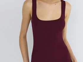 Платье в рубчик, Фиолетовый