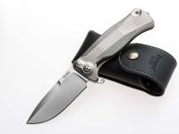 Нож складной LionSteel SR11 G (GREY), сталь Uddeholm Sleipner® Satin, рукоять титан по технологии Solid®, серый