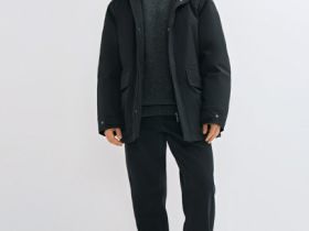 Утеплённая парка с капюшоном, Черный