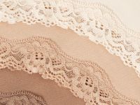 Трусы-бразилиана с кружевом, 3 шт., Бежевый