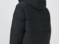 Утеплённая куртка с капюшоном и накладными карманами, Черный