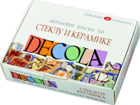 Набор красок по стеклу и керамике "Decola" 12 цв*20 мл