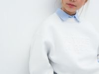 Свитшот с объёмным принтом для девочек, Белый