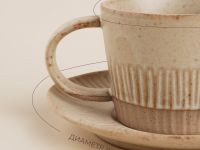 Чайная пара KK/home блюдце 15х15х2 см, кружка 250мл 12х8,5х7 см