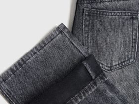 Утеплённые джинсы для девочек, Серый