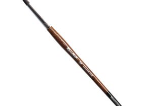 Кисть имитация белки люкс №12 круглая Roubloff "1FSw14" ручка фигурная цвет орех с чёрным кончиком,