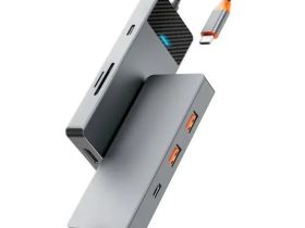 Адаптер WIWU Linker 7 в 1 USB-C HUB на USBx2/Type-C/HDMI/TF/SD (A721HD) (Grey)