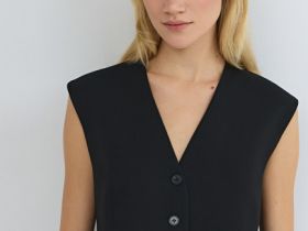 Удлинённый жилет, Черный