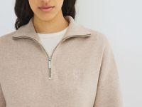 Джемпер с воротником-стойкой на молнии, Бежевый