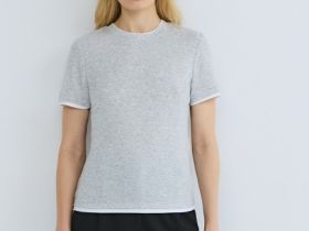 Футболка с контрастной окантовкой, Серый