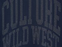 Худи с принтом и стразами для девочек, Синий