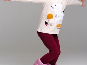 Фуфайка трикотажная для девочек (футболка с длинными рукавами)