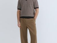 Поло из текстурной ткани, Желтый