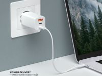 Сетевое зарядное устройство Deppa (11443) Wall charger GaN 65W 3.0А 2хType-C/USB (белый)