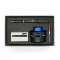 Набор ручка перьевая LAMY Safari, F, Умбра+Картр. черн.+чернила син.+конвертер
